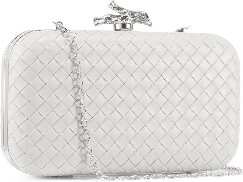 CHUNLI Clutch Purses for Women Evening/Wedding Chic Woven Bag Formal PU Leather Purse Designer Handbags for Women - Image 2